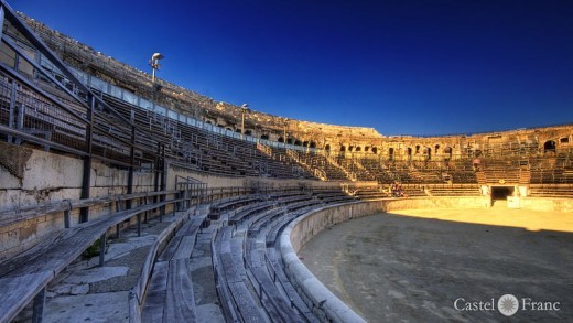 die antike Arena von Nîmes, Festival de Nîmes by. Castel Franc, Provence