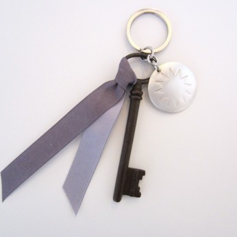 Schlüsselanhänger Provence "lavande", mit altem Schlüssel, by: Castel Franc